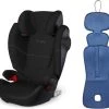 Cybex Solution M-Fix Beltestol Inkl. Ventilerende Pute, Pure Black/Bijou Blue -jollyroom Salg 908717