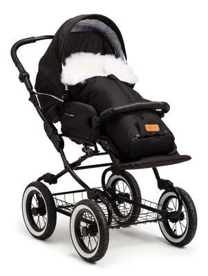 Nordlys Minivognpose Lammeskinn Uklippet, Svart/Hvit 4 Nordlys Minivognpose Lammeskinn Uklippet, Svart/Hvit - Bilde 2